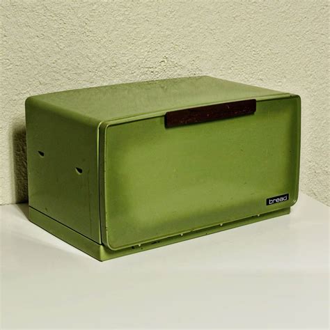 vintage green metal bread box|vintage farmhouse bread box.